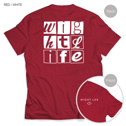 Wight Life T-Shirt - Typo Boxes- Unisex Isle of Wight Tee