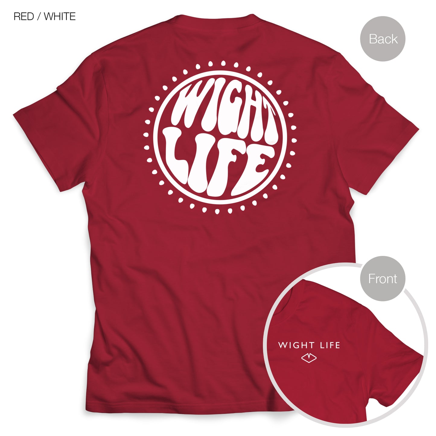 Wight Life T-Shirt - 60s Power Circle- Unisex Isle of Wight Tee