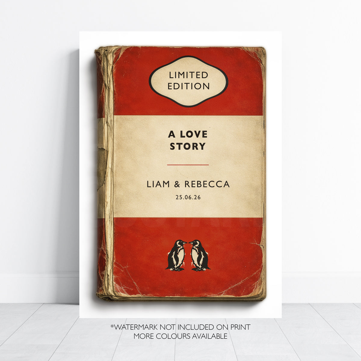 Personalised Love Story Print – Vintage Book Cover Wedding & Anniversary Gift
