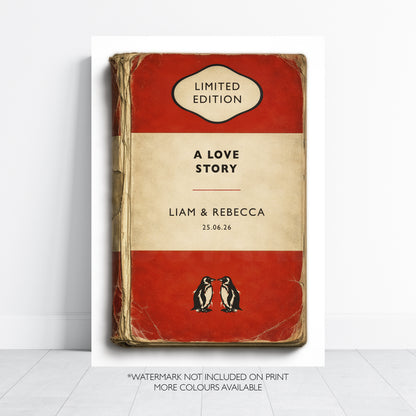 Personalised Love Story Print – Vintage Book Cover Wedding & Anniversary Gift