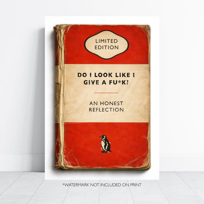Vintage Book Cover Print - Do I Look Like I Give a Fu*k