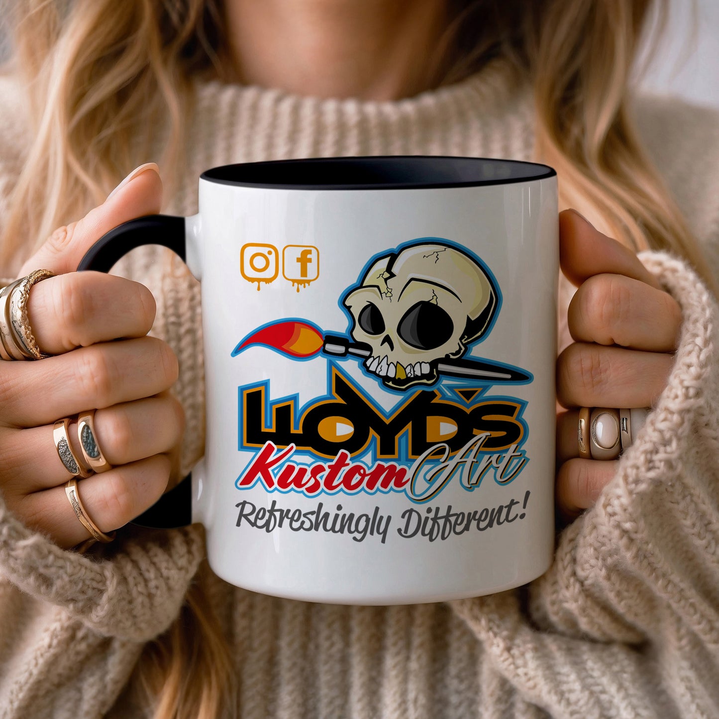 Lloyds Kustom Art - Refreshingly Different - Ceramic Coffee Mug 11oz