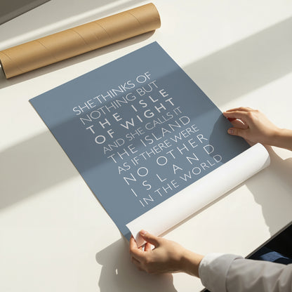 Jane Austen Isle of Wight Quote Print, Island Wall Art, Literary Poster, Isle of Wight Gift, Minimalist Typography Print A4 A3 A2 A1