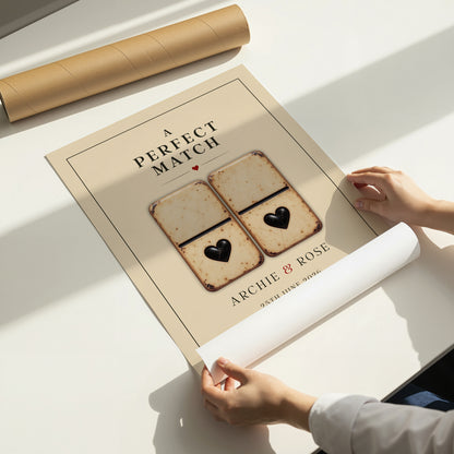 Personalised Perfect Match Domino Print – Wedding & Anniversary Couple Wall Art