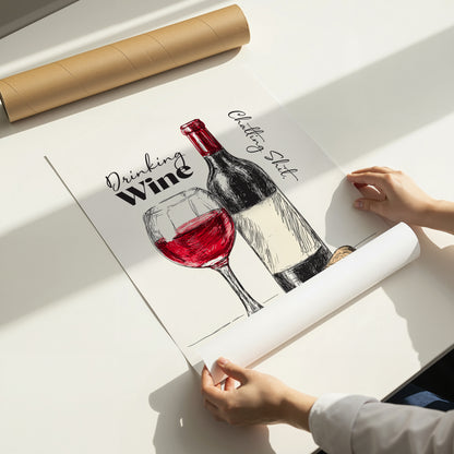 Funny Wine Quote Print Kitchen Wall Art Drinking Wine Talking Shit Poster Wine Lover Gift Rustic Bar Decor