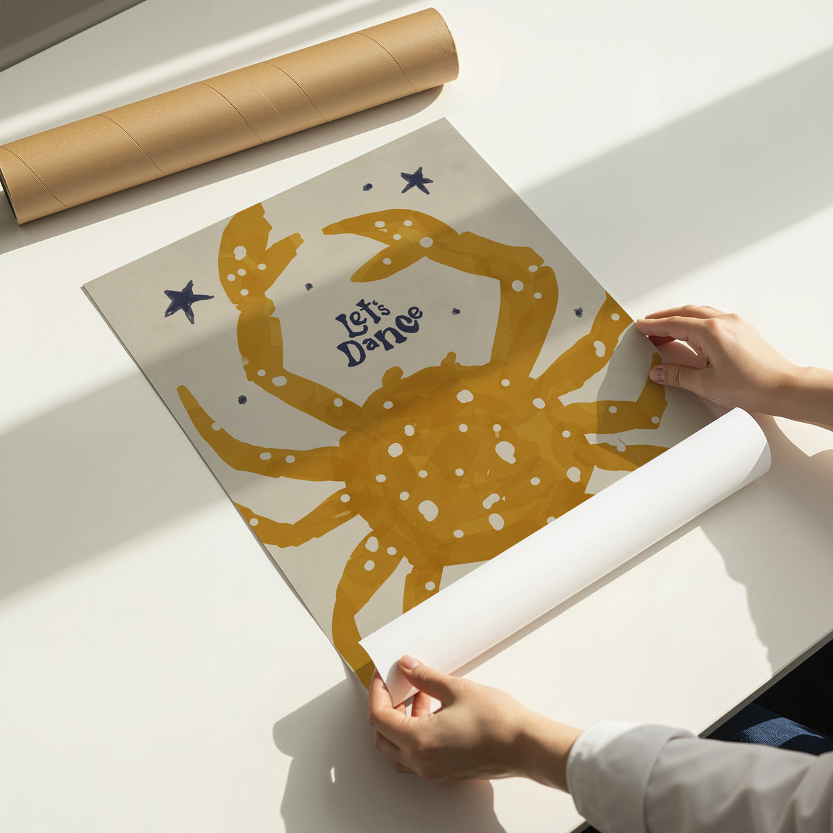 Let’s Dance Crab Print – Quirky Coastal Wall Art