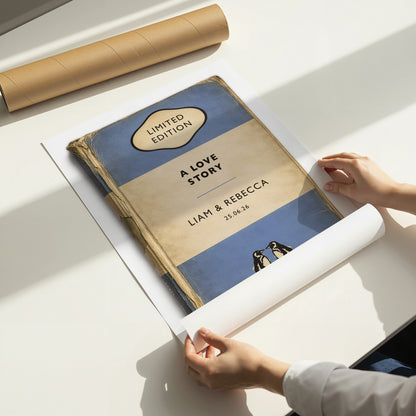 Personalised Love Story Print – Vintage Book Cover Wedding & Anniversary Gift