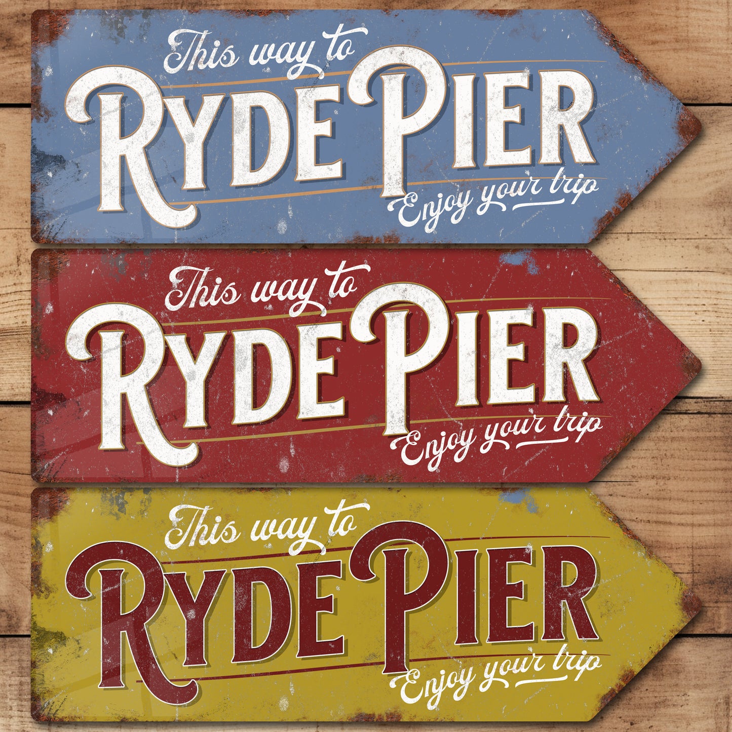 This Way to Ryde Pier Metal Vintage Style Sign | Isle of Wight Gift