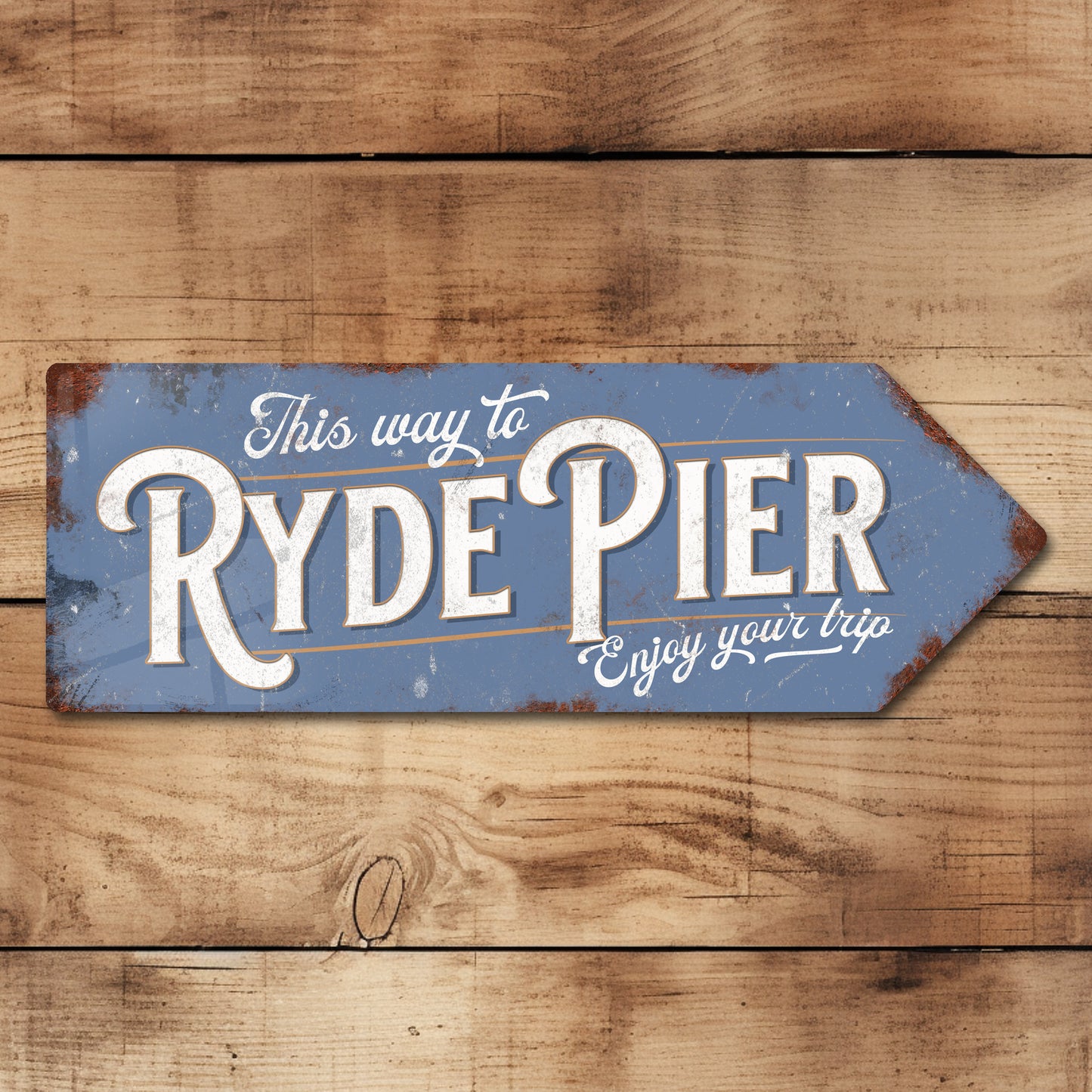 This Way to Ryde Pier Metal Vintage Style Sign | Isle of Wight Gift