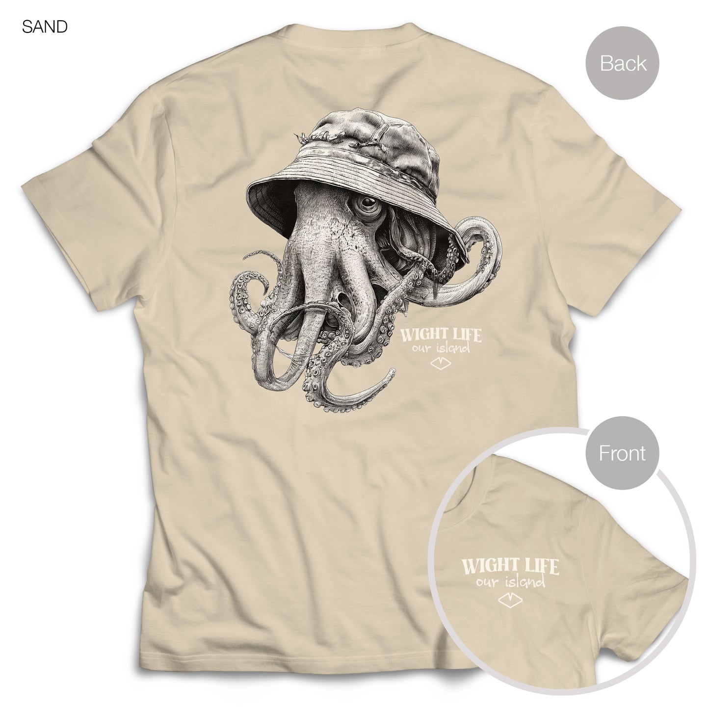 Wight Life T-Shirt - Bucket Hat Octopus- Unisex Isle of Wight Tee