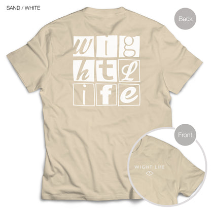Wight Life T-Shirt - Typo Boxes- Unisex Isle of Wight Tee