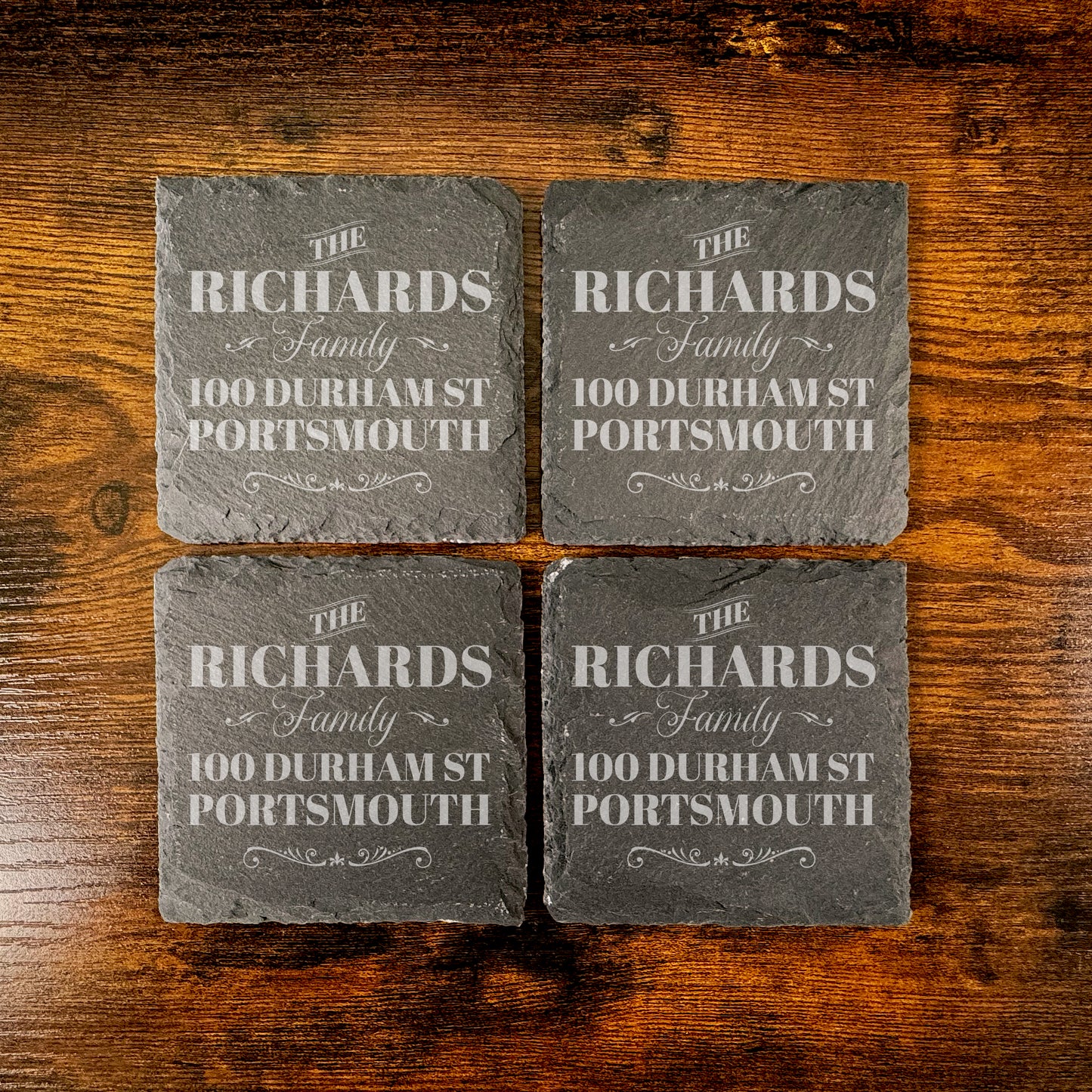 Personalised New Home Family Name Slate Coaster SC11