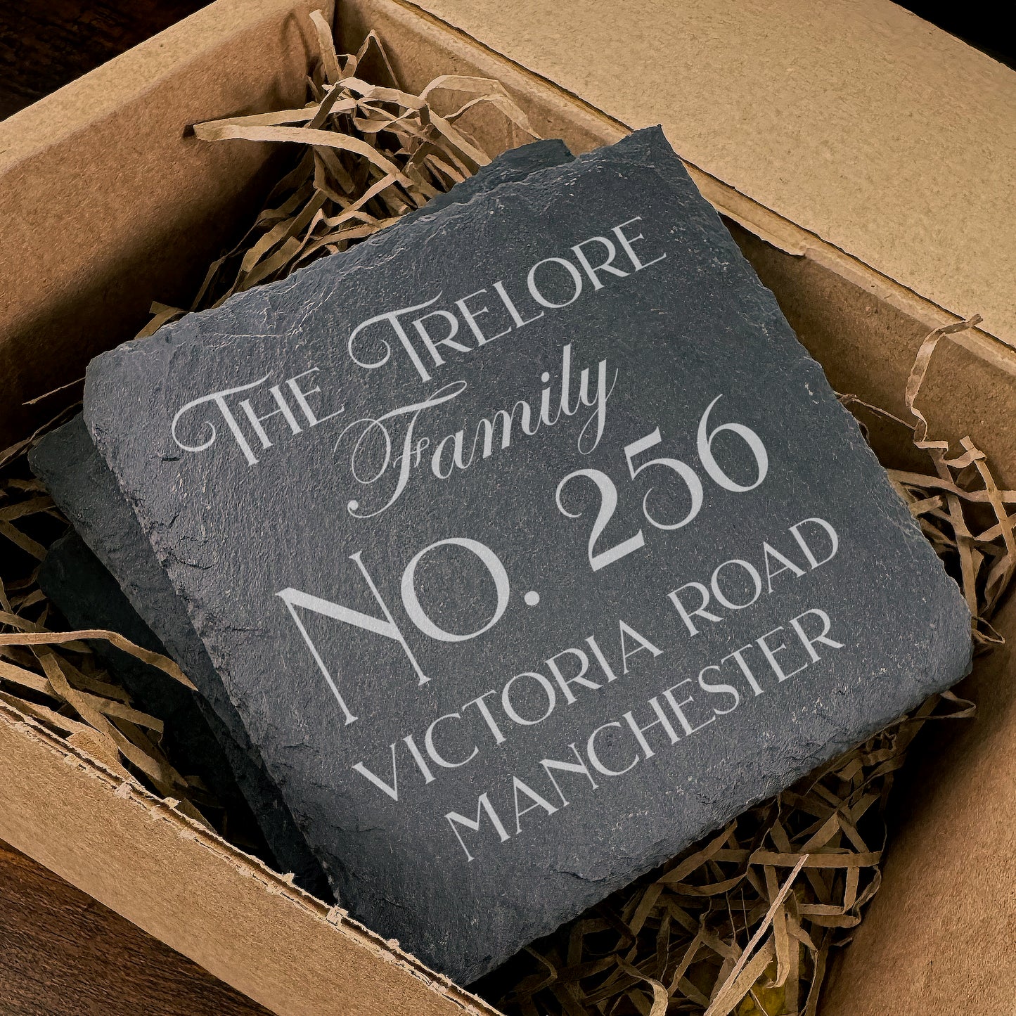 Personalised New Home House Warming Town City Slate Coaster SC09