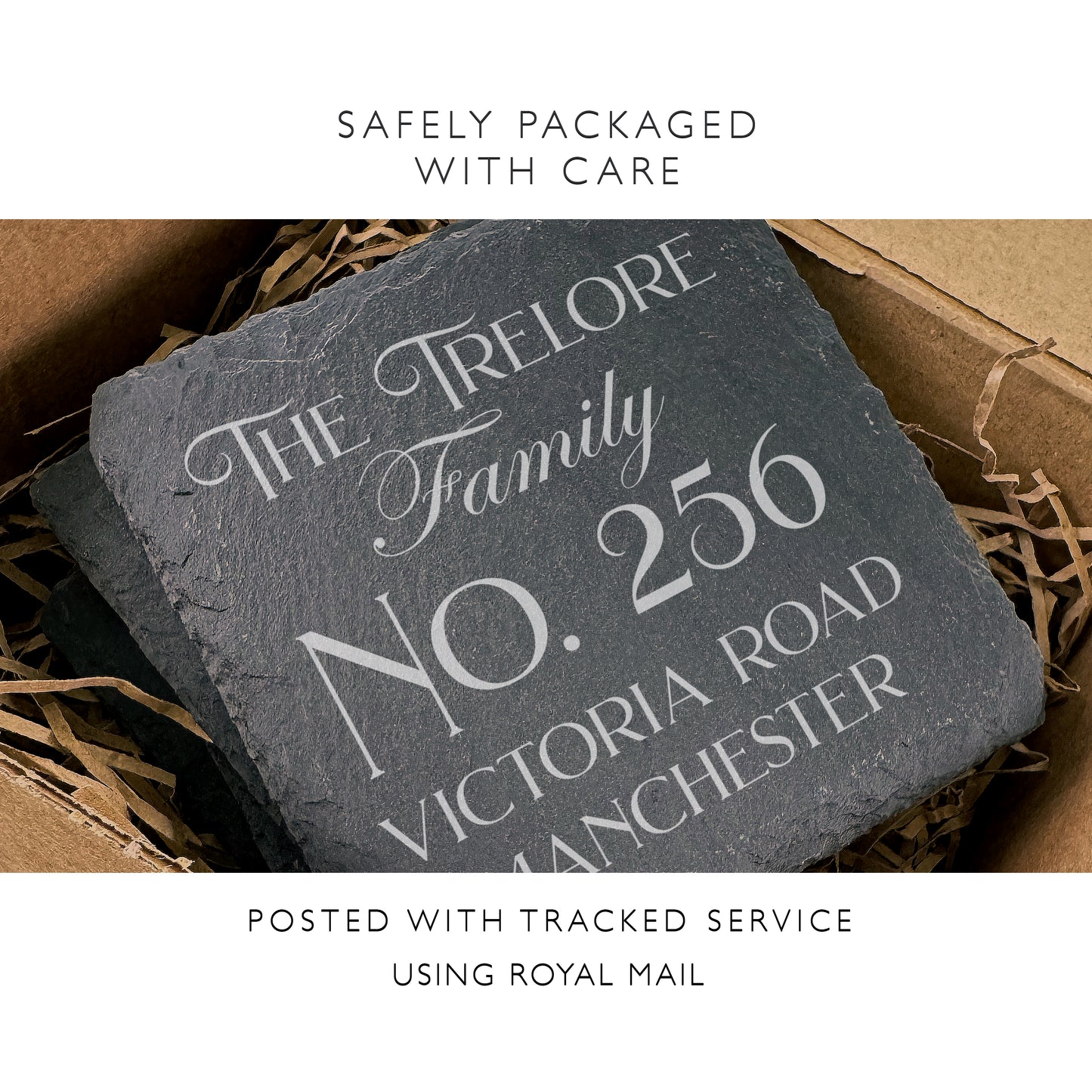 Personalised New Home House Warming Town City Slate Coaster SC09