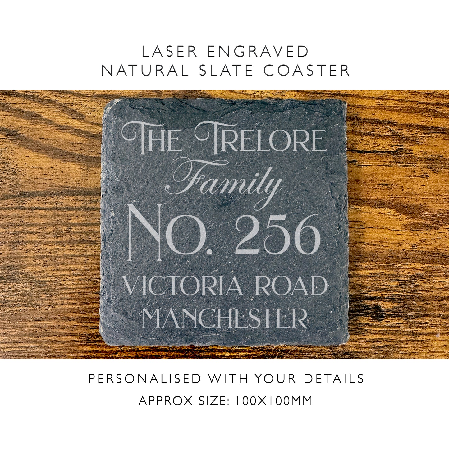 Personalised New Home House Warming Town City Slate Coaster SC09