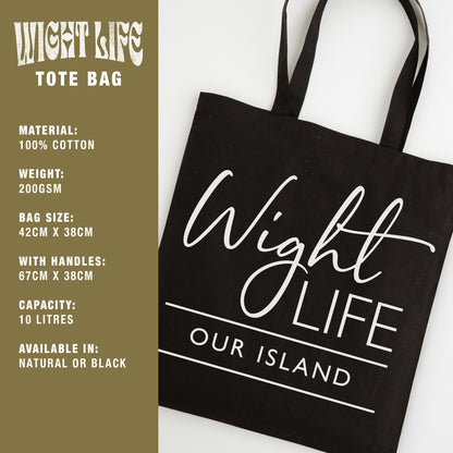 Wight Life Tote Bag - Our Island Script - Shopping Bag