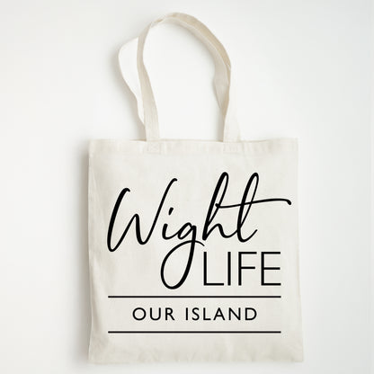 Wight Life Tote Bag - Our Island Script - Shopping Bag