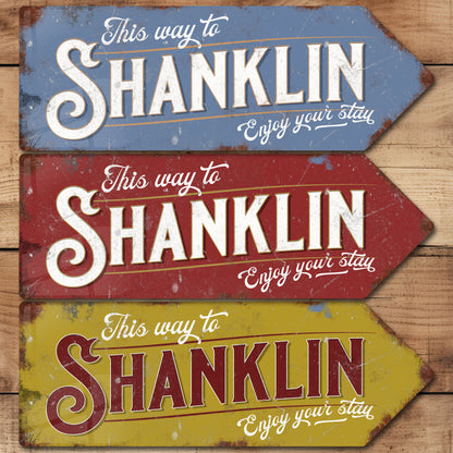 This Way to Shanklin Metal Vintage Style Sign | Isle of Wight Gift