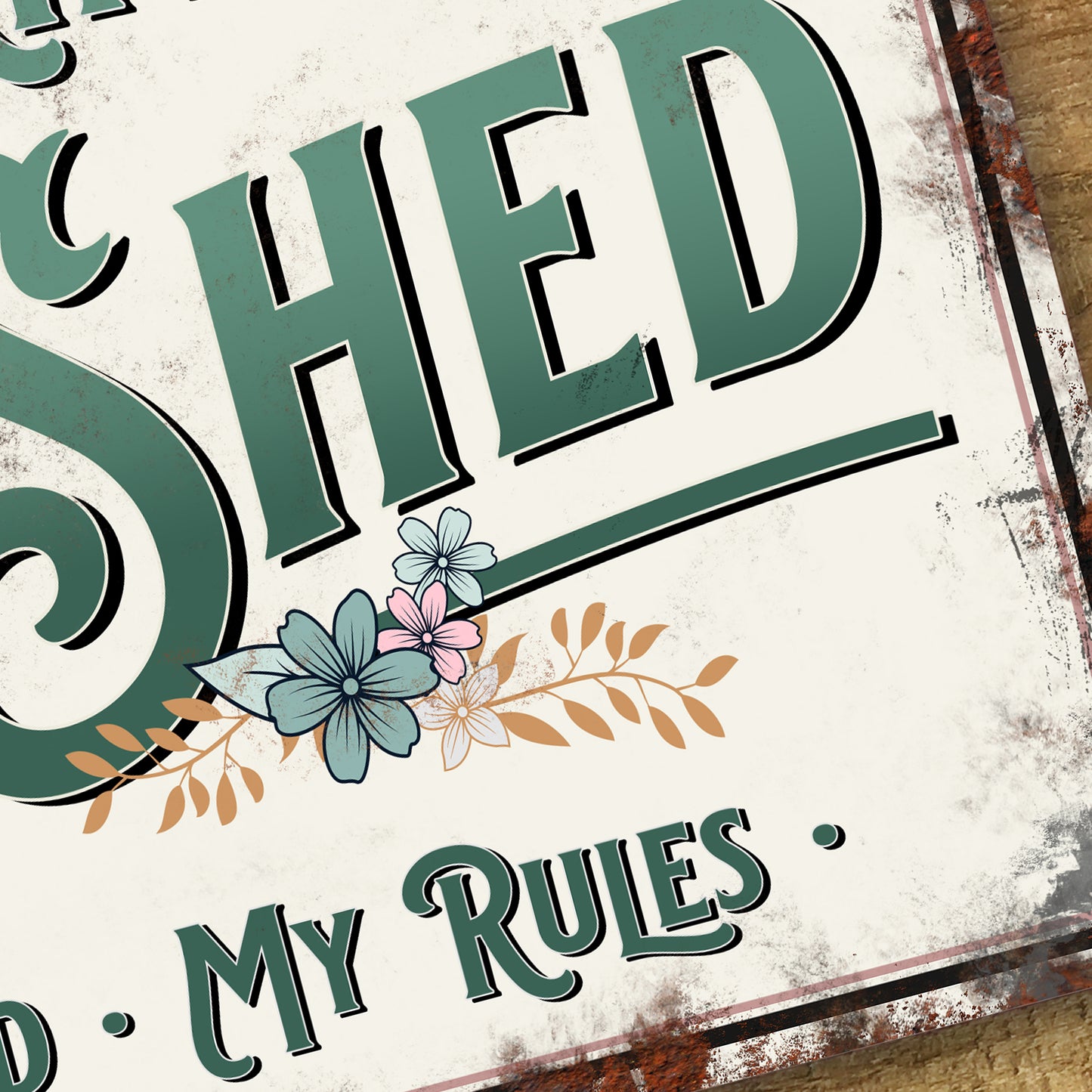 Personalised She Shed Sign Metal Garden Shed Sign 200x305mm