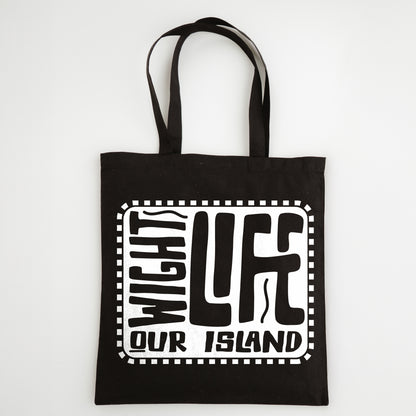 Wight Life Tote Bag - Black or Natural Isle of Wight Shopping Bag - Skate Surf