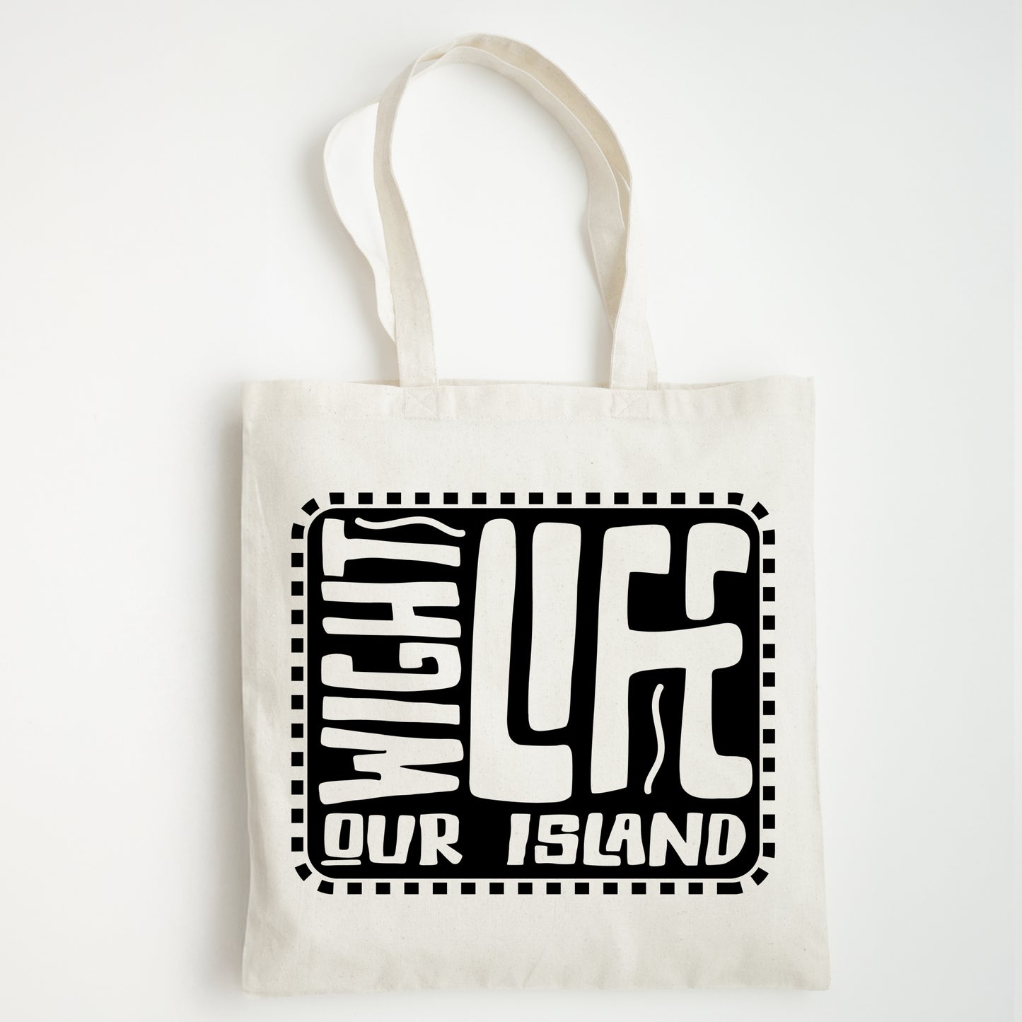 Wight Life Tote Bag - Black or Natural Isle of Wight Shopping Bag - Skate Surf