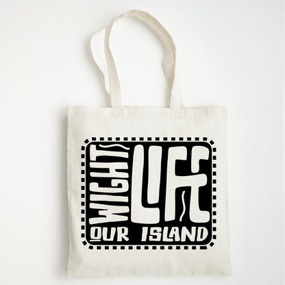 Wight Life Tote Bag - Black or Natural Isle of Wight Shopping Bag - Skate Surf