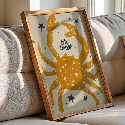 Let’s Dance Crab Print – Quirky Coastal Wall Art