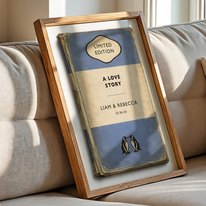 Personalised Love Story Print – Vintage Book Cover Wedding & Anniversary Gift