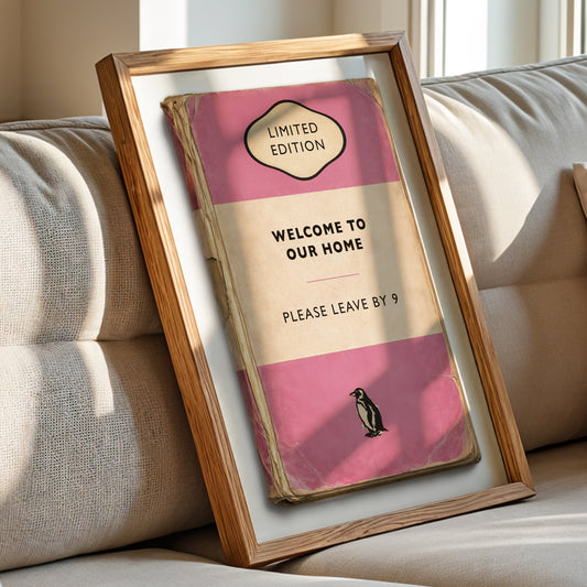 Please Leave By 9 Funny Wall Art Print – Vintage Book Cover Home Decor