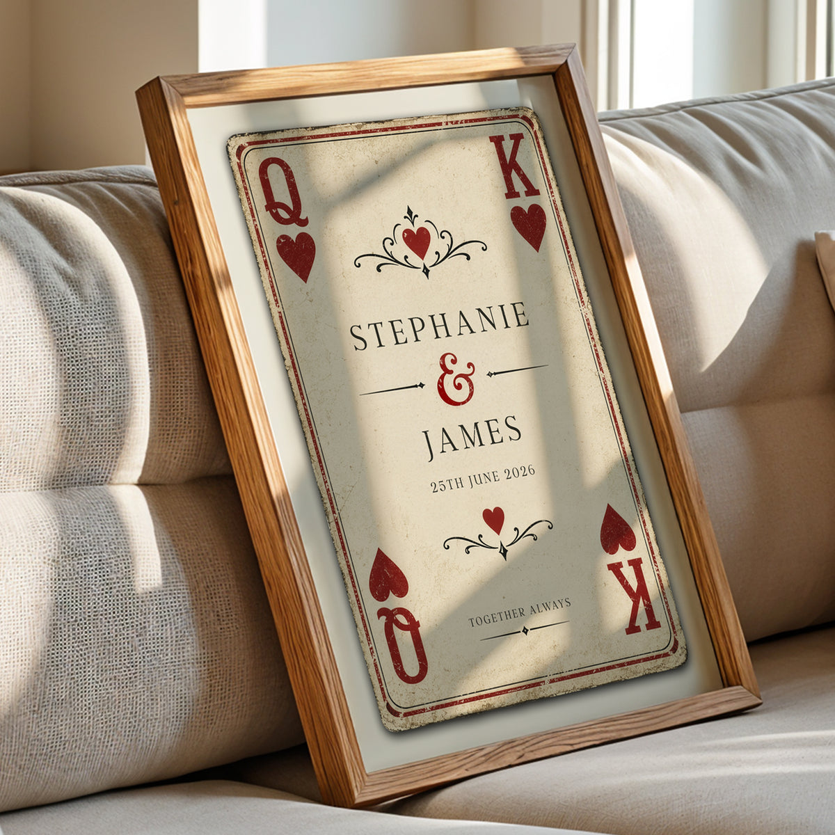 Personalised King & Queen of Hearts Print – Wedding & Anniversary Wall Art