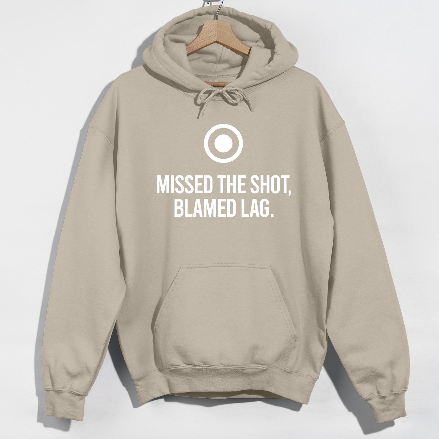 Missed The Shot, Blamed Lag - Online Gamer - Funny Slogan Graphic Hoodie