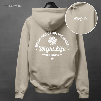 Wight Life Hoodie - Beach and Campfire Nights - Unisex Hoodie