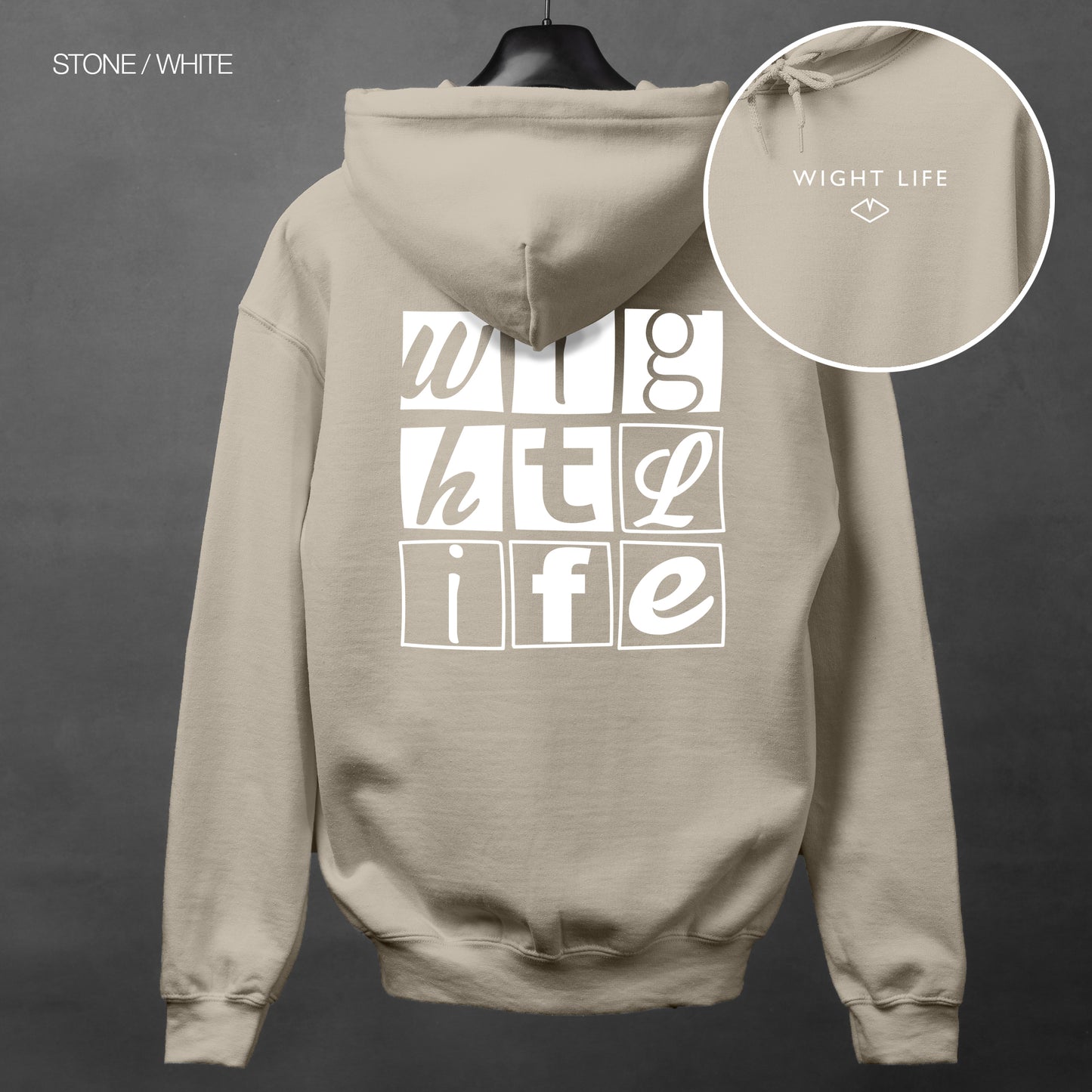 Wight Life Hoodie - Typo Boxes - Isle of Wight Hoodie