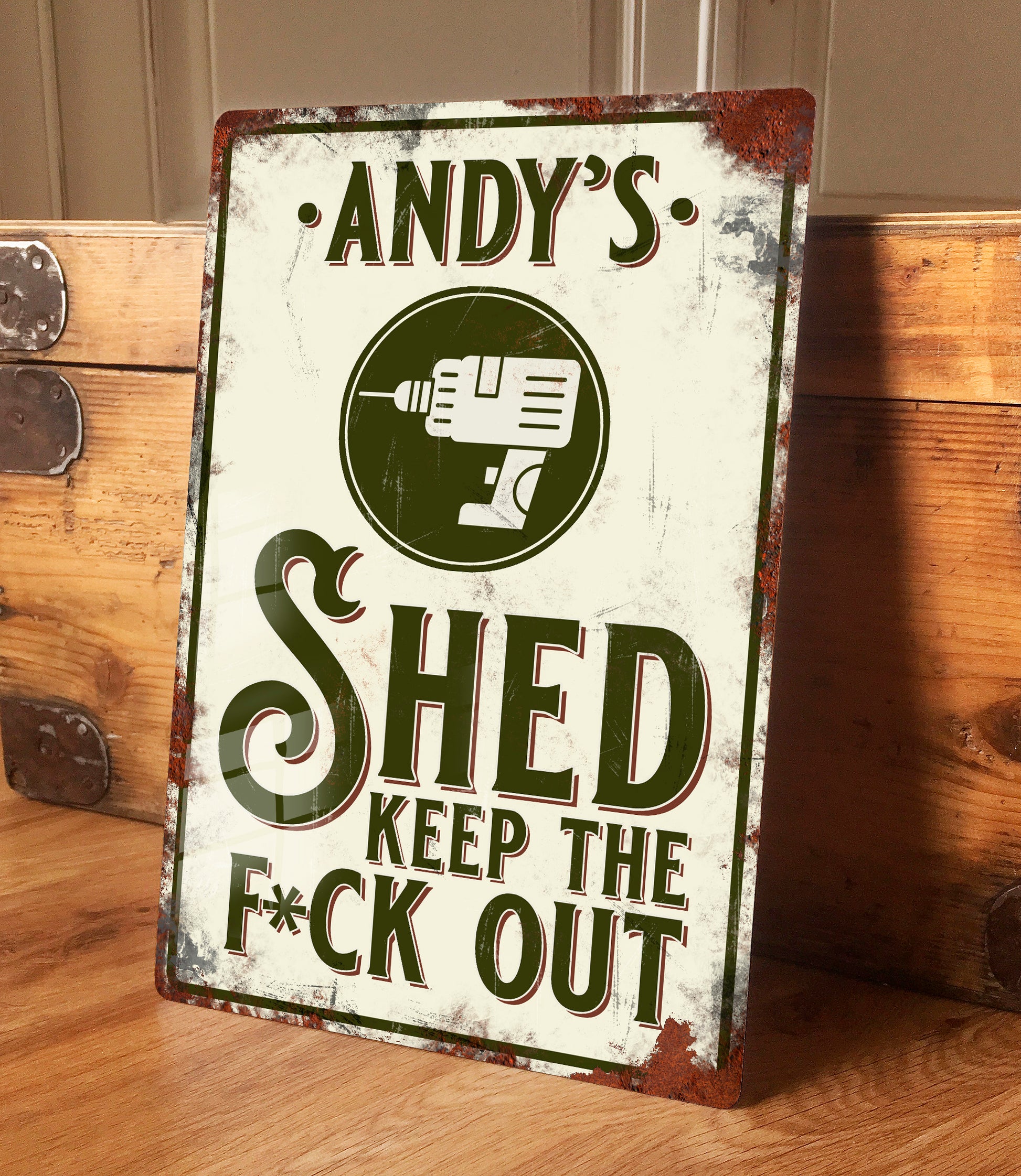 Personalised Tool Shed Vintage Sign 