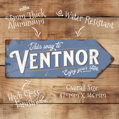 This Way to Ventnor Metal Vintage Style Sign | Isle of Wight Gift