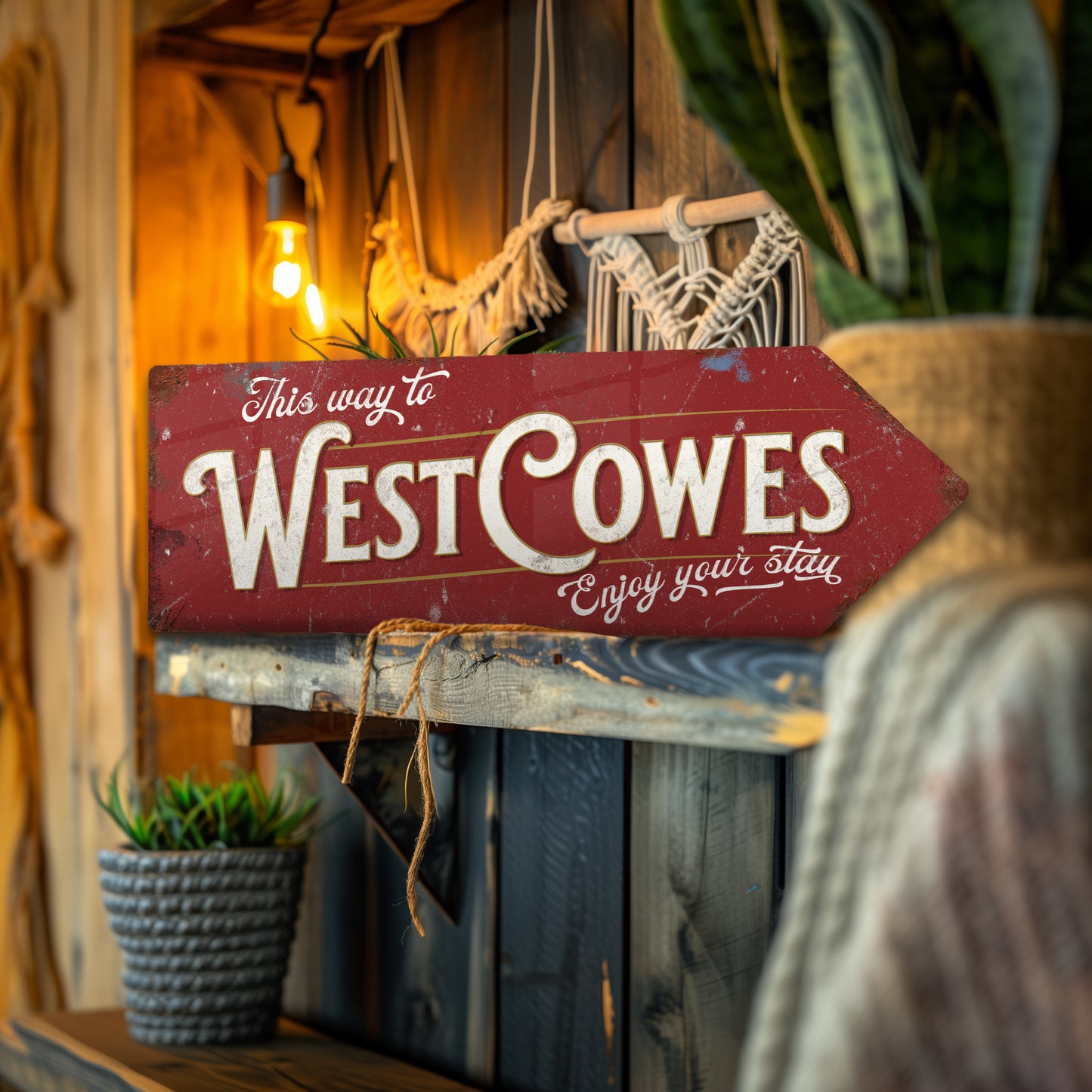This Way to West Cowes Metal Vintage Style Sign | Isle of Wight Gift