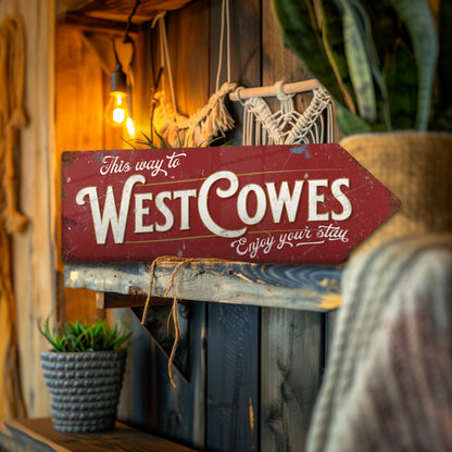 This Way to West Cowes Metal Vintage Style Sign | Isle of Wight Gift