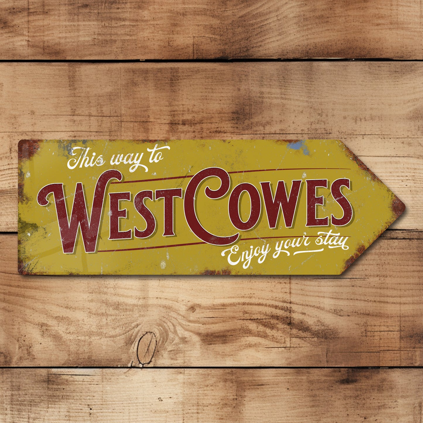 This Way to West Cowes Metal Vintage Style Sign | Isle of Wight Gift