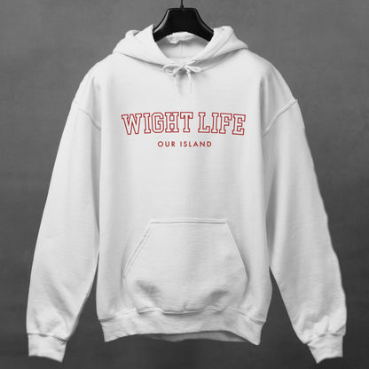 Wight Life Hoodie - College University Style - Isle of Wight Hoodie