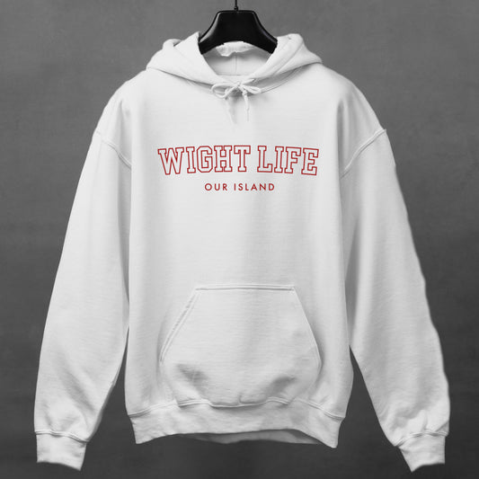 Wight Life Hoodie - College University Style - Isle of Wight Hoodie