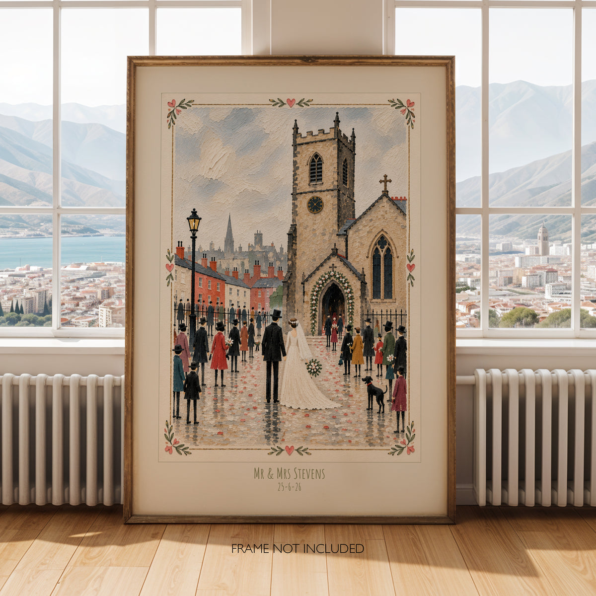 Personalised Church Wedding Print – Custom Wedding Day Wall Art