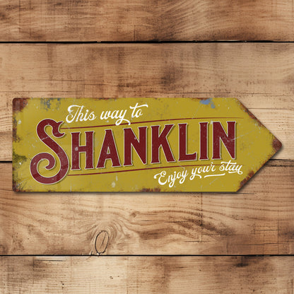 This Way to Shanklin Metal Vintage Style Sign | Isle of Wight Gift