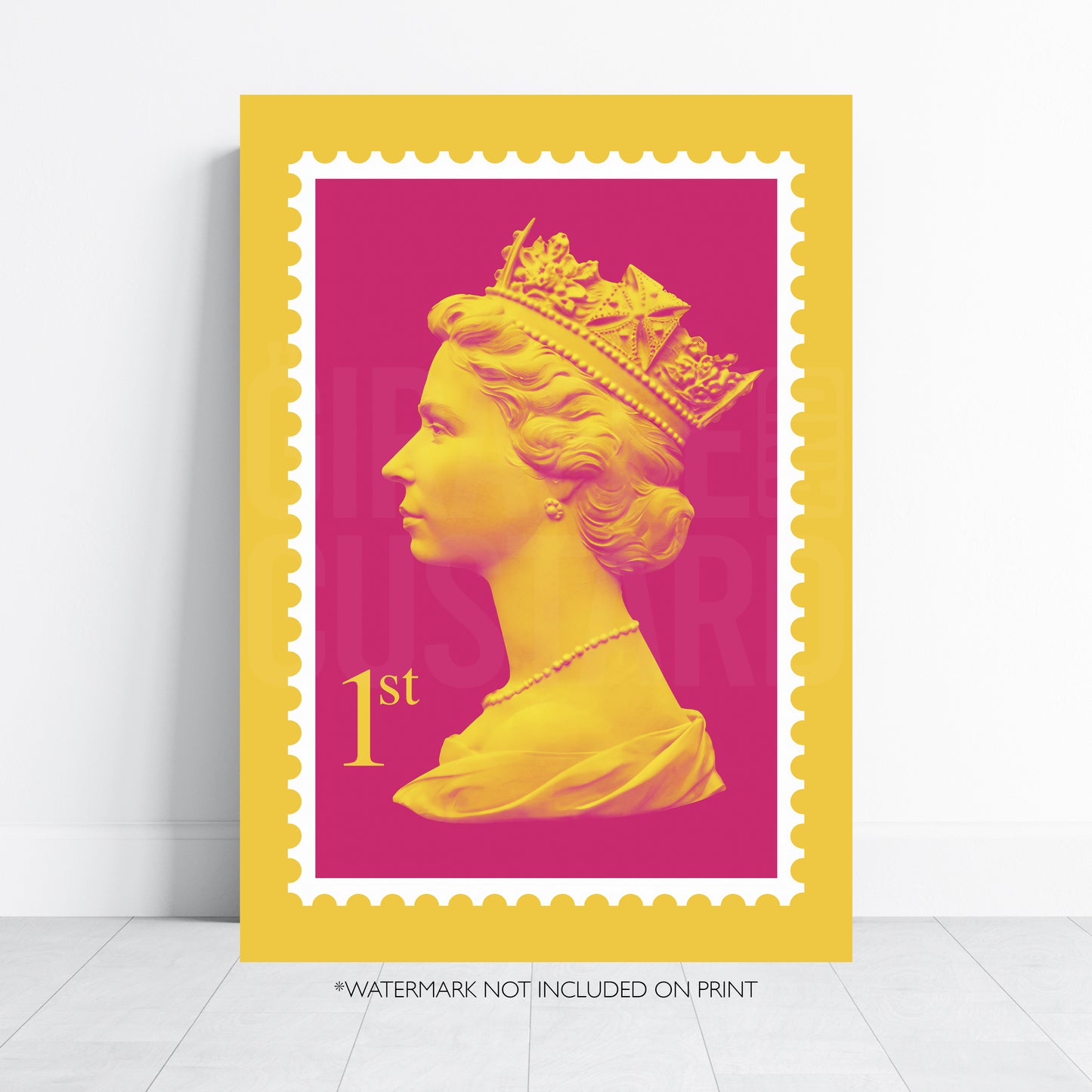 Queen Stamp Pop Art Print – Colourful Modern Wall Art Poster