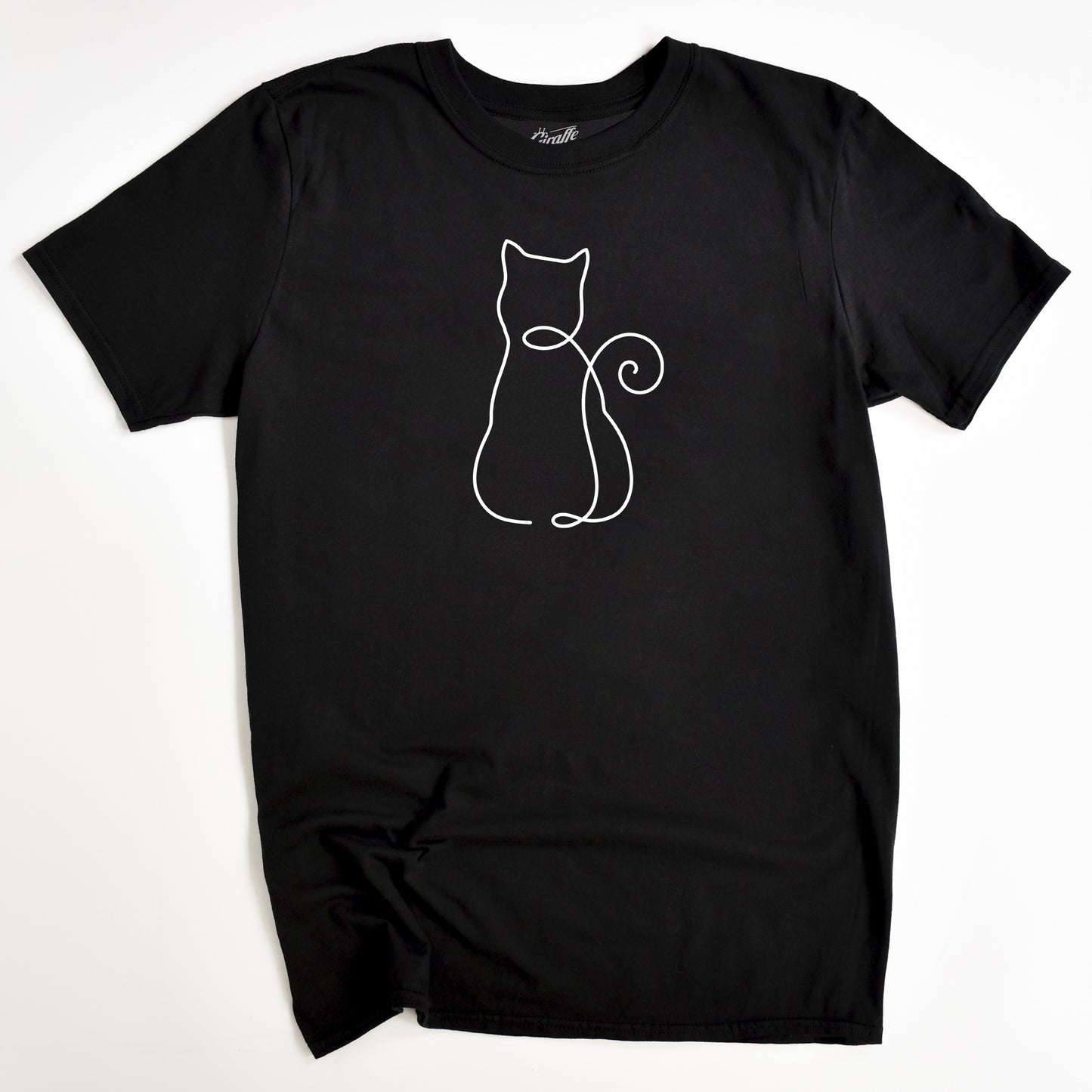 Cat Line Drawing Shape Cat T-Shirt - Funny Slogan T-Shirt - Cat Lover