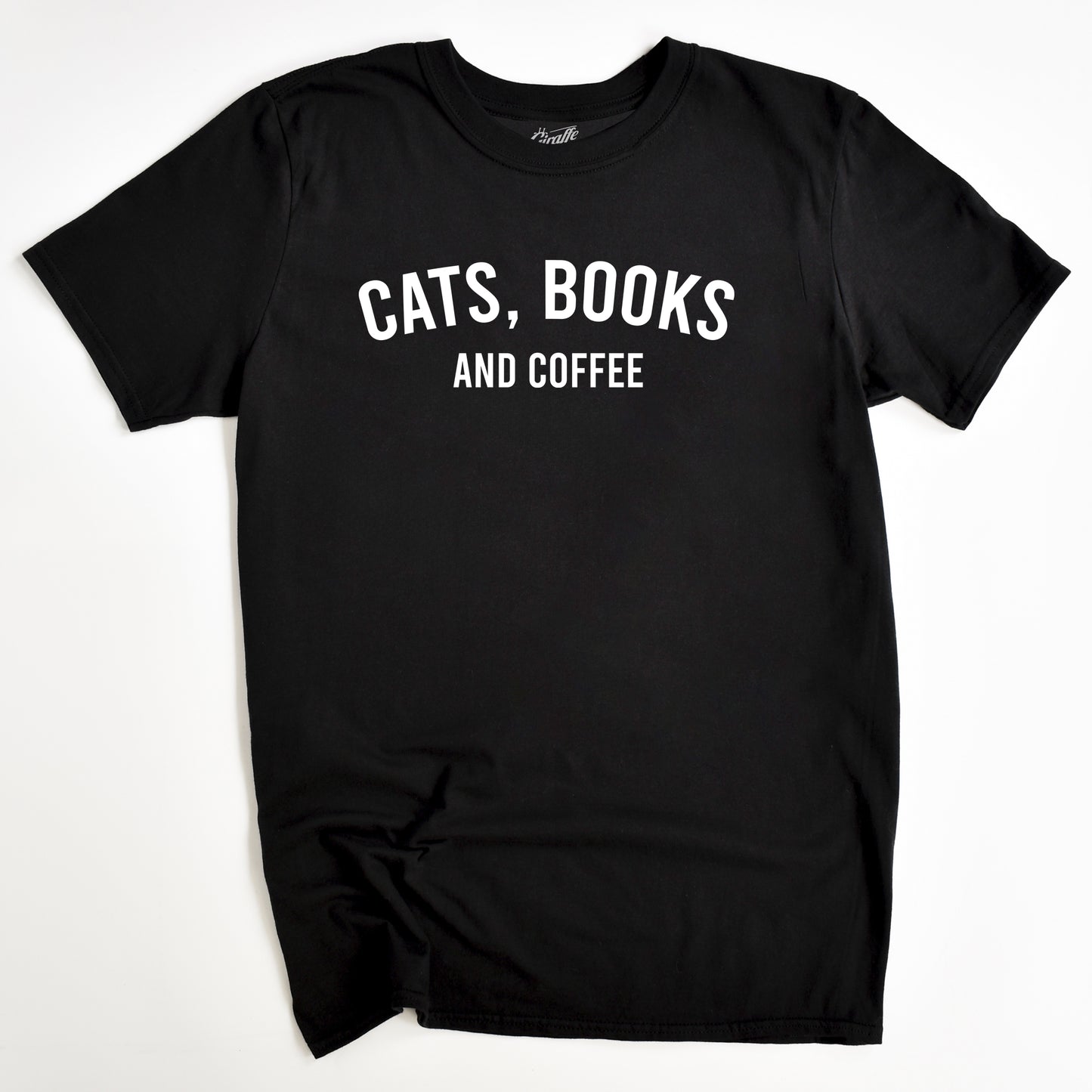 Cats, Books and Coffee Cat T-Shirt - Funny Slogan T-Shirt - Cat Lover