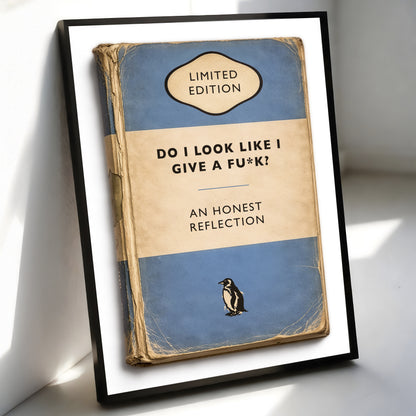 Vintage Book Cover Print - Do I Look Like I Give a Fu*k