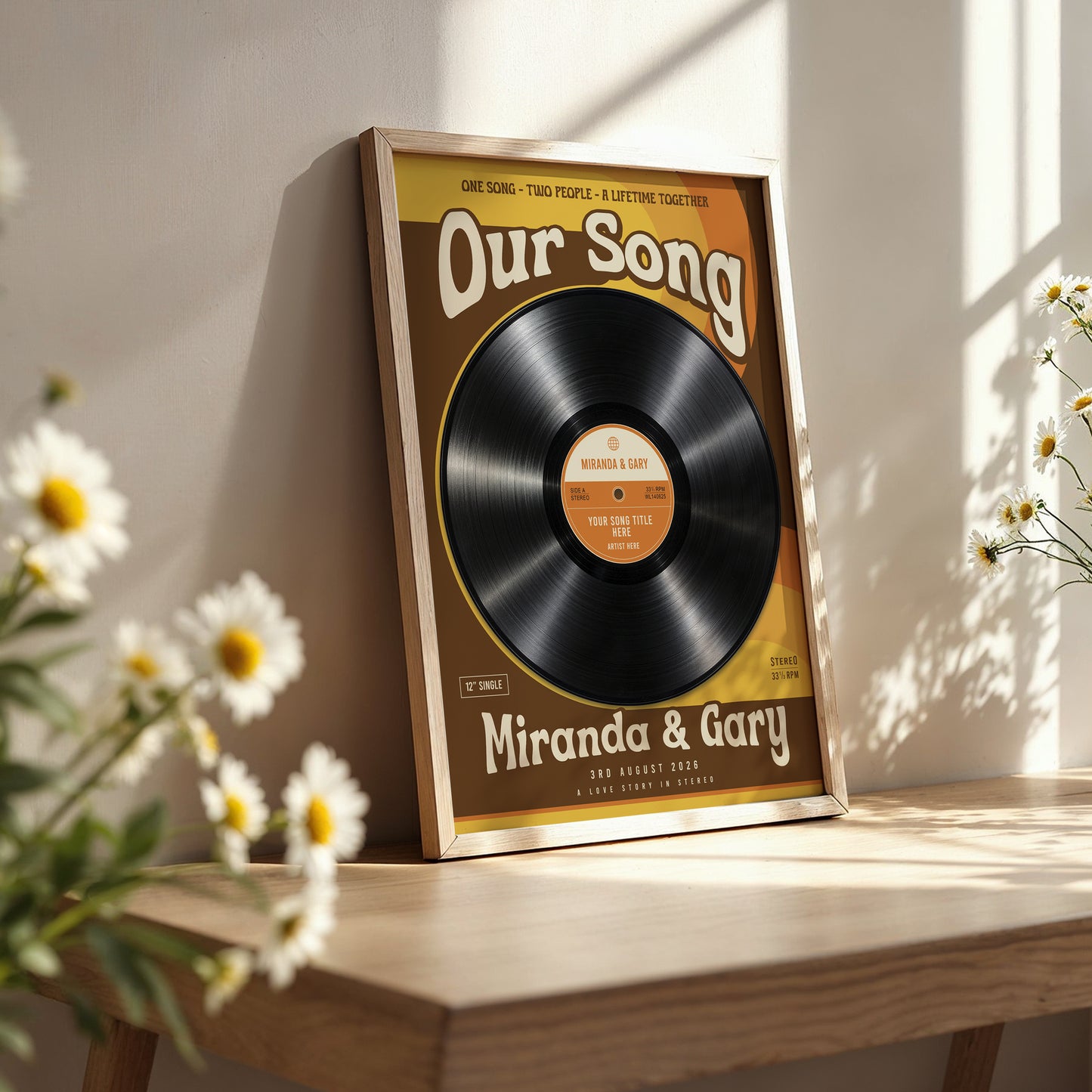 Personalised Wedding Song Vinyl Record Print – First Dance Wall Art