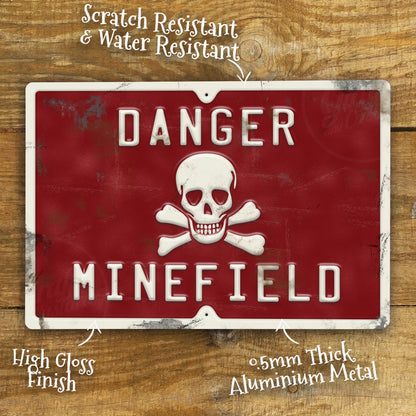 Man Cave Sign - Vintage Minefield World War 2 Signage