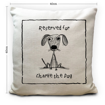 Personalised Dog Cushion Cover, Reserved For Pet Pillow, Custom Dog Name Cushion, Funny Dog Lover Gift, Pet Owner Gift, Dog Mum Dad
