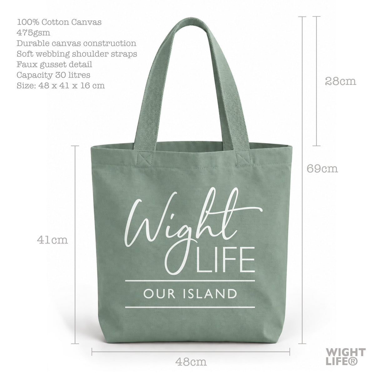 Wight Life Our Island Heavyweight Canvas Tote Shopping Bag
